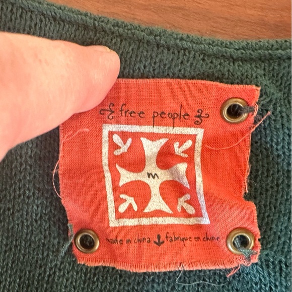 Free People Emerald Green Boho Spaghetti Strap Dress size Medium - Picture 3 of 3